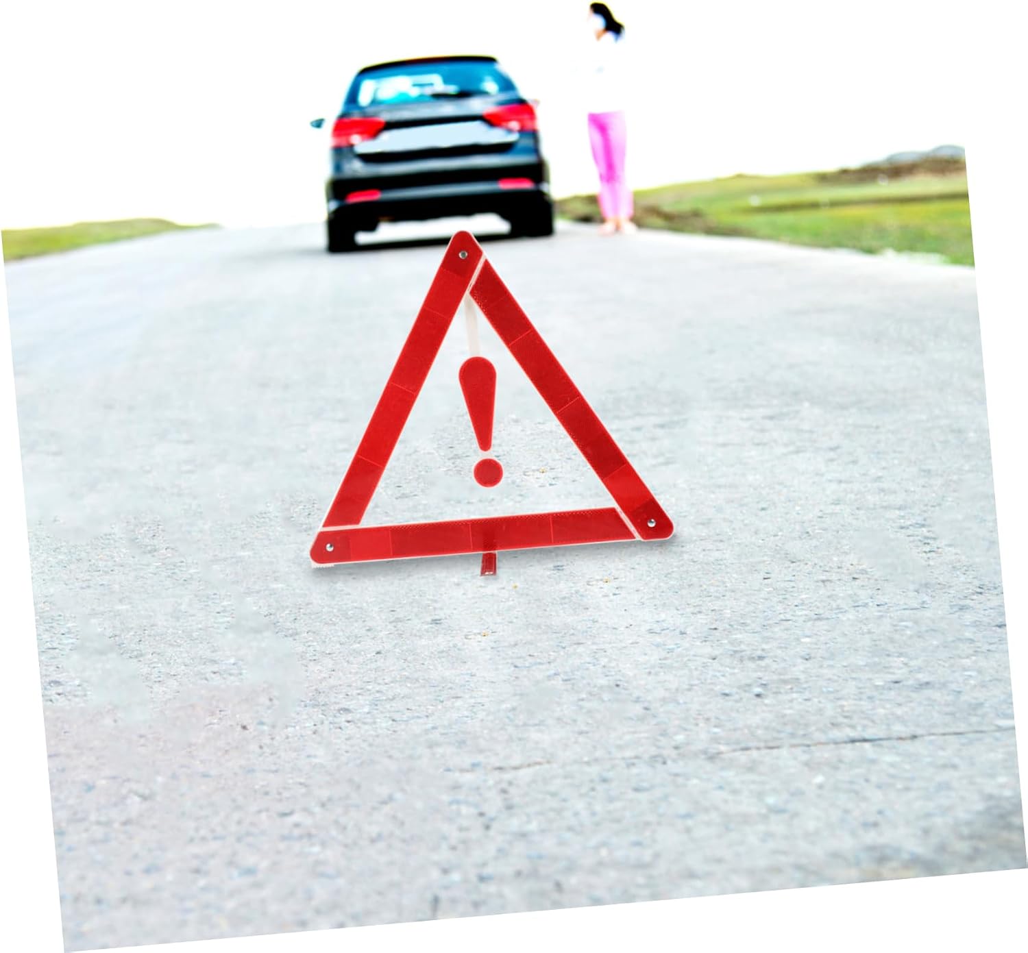 TOYANDONA 2pcs Car Warning Triangle Kit Durable Folding Reflective Safety Tripod for Roadside Emergency Vehicle Maintenance