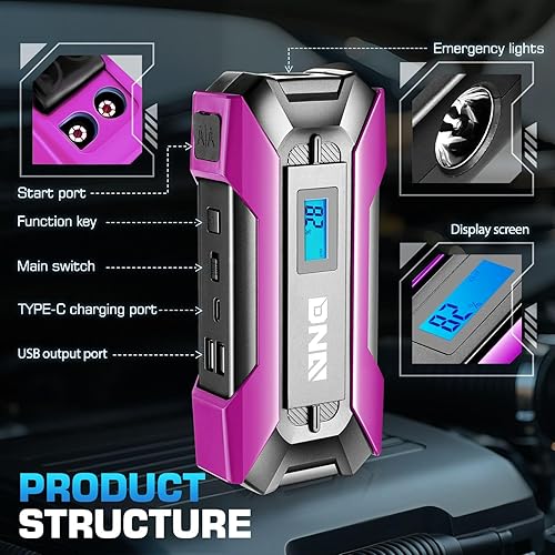 Miniatura 2 de DNA Motoring TOOLS-00268 12V 1500A 15000 mAh Arrancador portátil multifuncional de batería de auto para hasta 7.0L de gasolina y 5.5L de motor