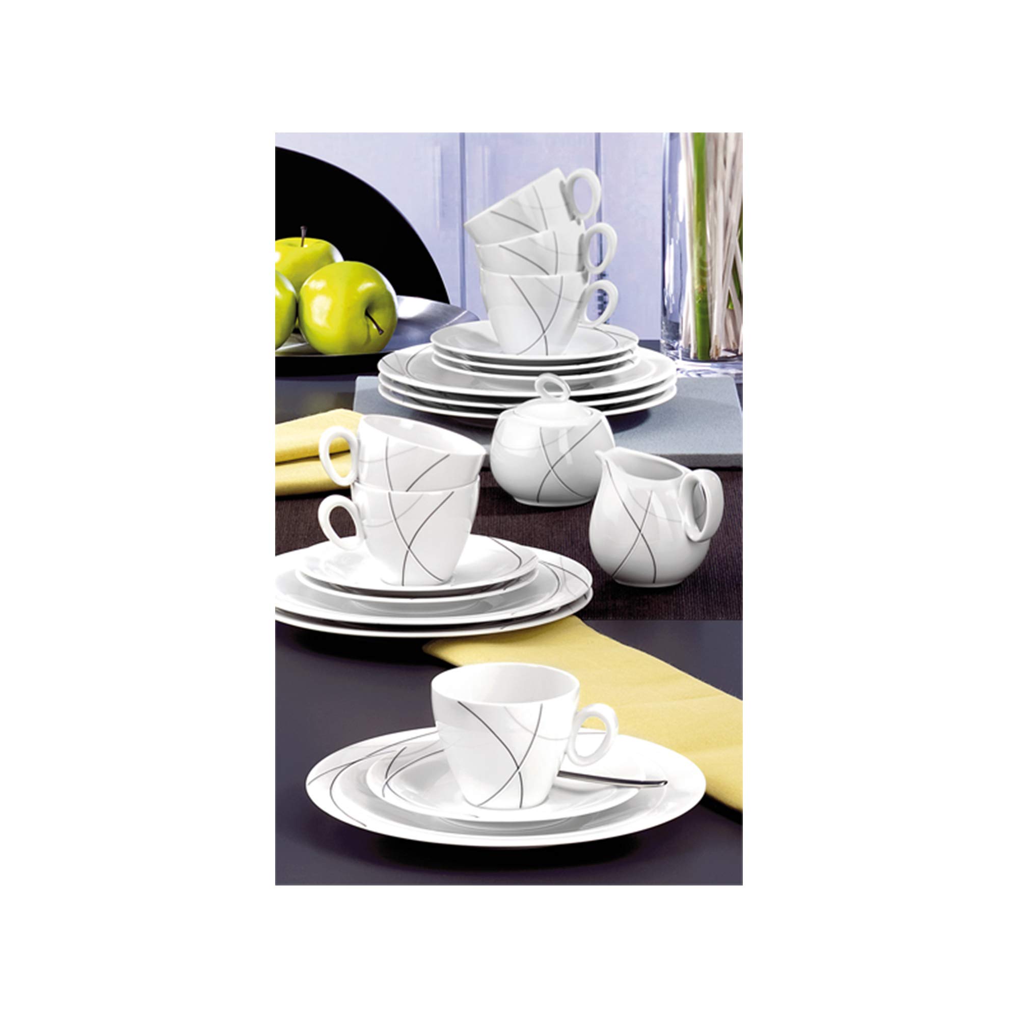 Seltmann Weiden [DL] Trio Kaffeeservice 20-teilig T rund mit Relief Highline [SET20] [RAB] [SP] UVP: 305,10"