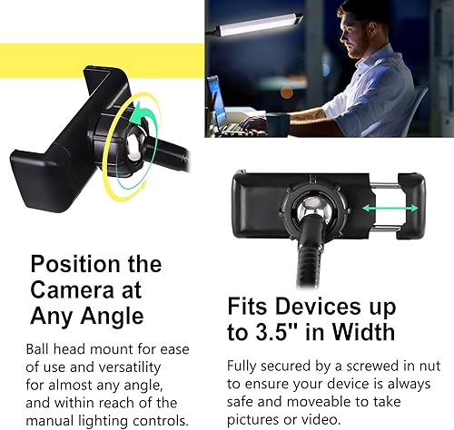 Miniatura 6 de CENOZ - Lámpara de pestañas para extensiones de pestañas, 5800 lúmenes, luz esteticista para extensiones de pestañas con soporte de trípode y