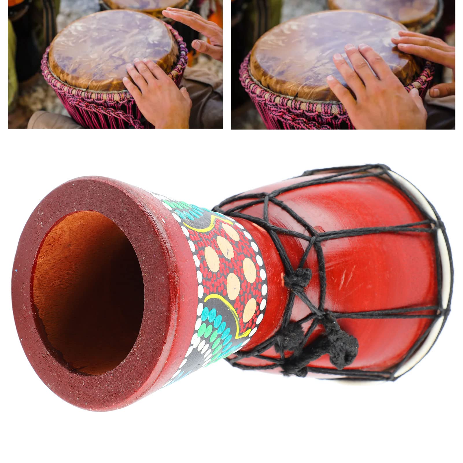 Djembe Drum Hand Carved Wooden African Hand Drum for Adults Beginners Educational Musical Instrument for Classroom Home Party