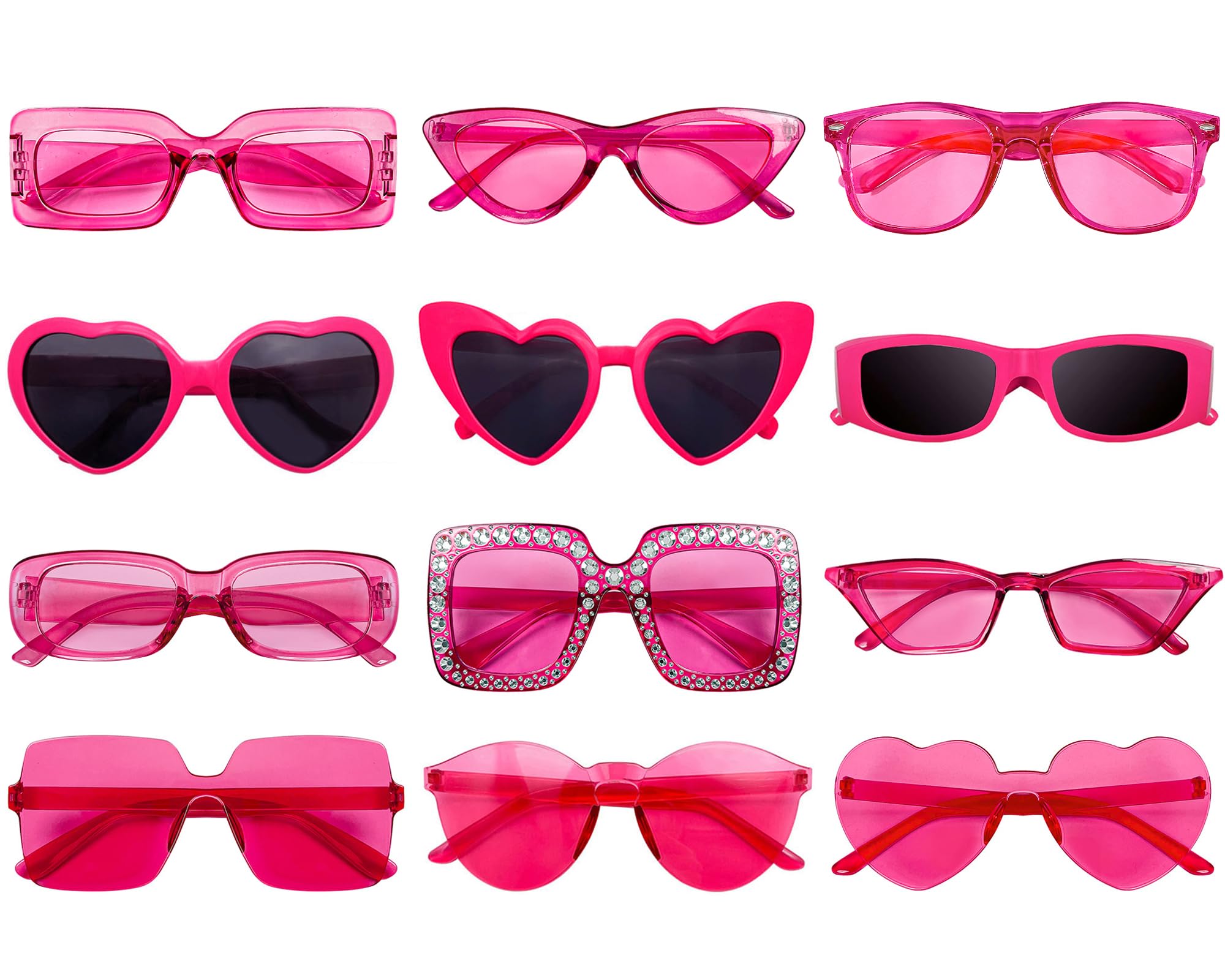 Matcheck 12 Mixed Style Colored Sunglasses Classic Retro Party Favors Eyewear Costume Accessories Bulk Glasses Unisex Adult