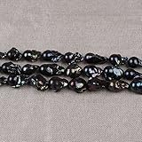 Dunsi 16-17mm AAA Grade Natural Freshwater Black Baroque Flameball Pearls Strings Strands Jewelry
