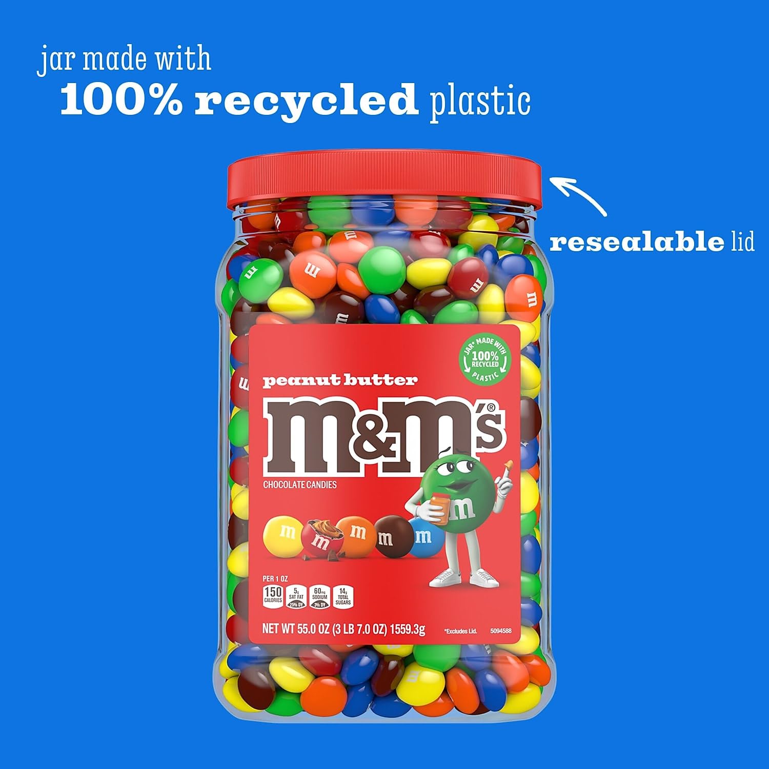 M&M'S Peanut Butter Erdnussbutter Chocolate Candy 55 oz 1,559 kg