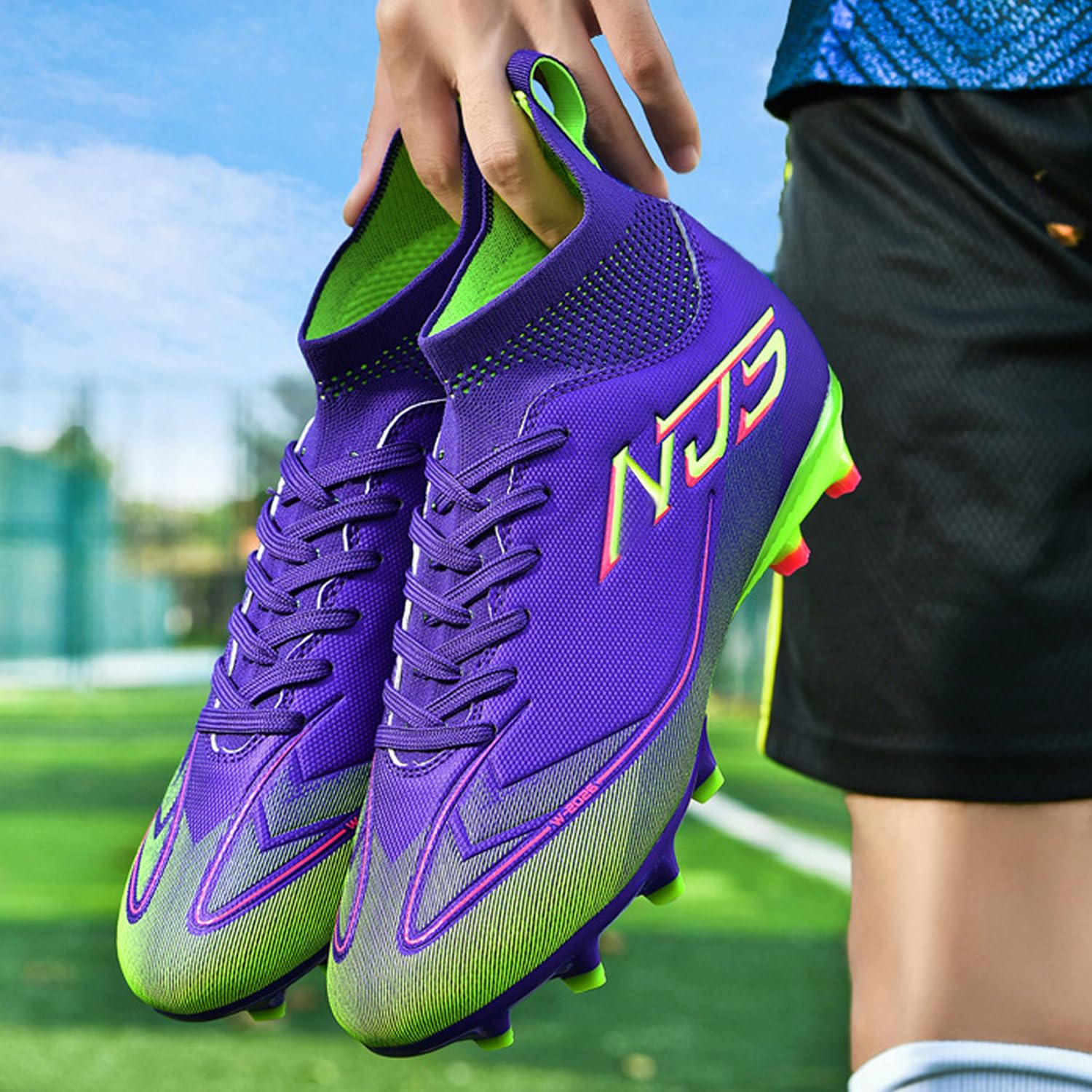 Zapatillas de Fútbol Hombre Profesionales Atletismo Calzado de Fútbol Zapatillas de Deporte Entrenamiento para Césped Artificial Futbol de Competición