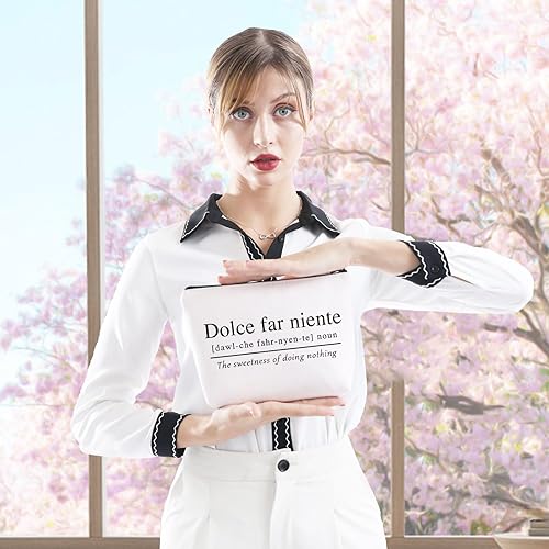 Miniatura 4 de GJTIM Bolsa con cremallera de viaje con temática italiana, cita italiana Sweet Doing Nothing, Dolce Far Niente, regalo para amantes de Italia, Bolso