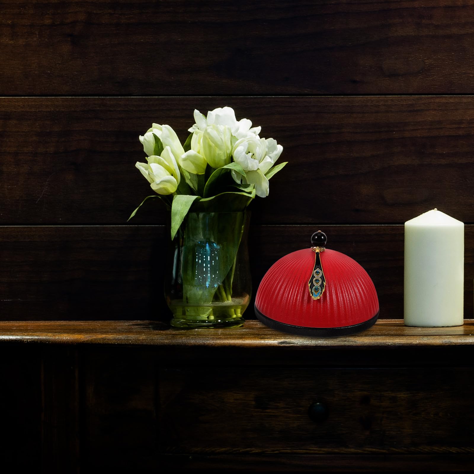 Posacenere da Tavolo in Ceramica Rosso, Piccolo Design Decorativo | Tavolo e Ufficio, Superficie Resistente All'usura, Facile da Pulire, Stile Delicato