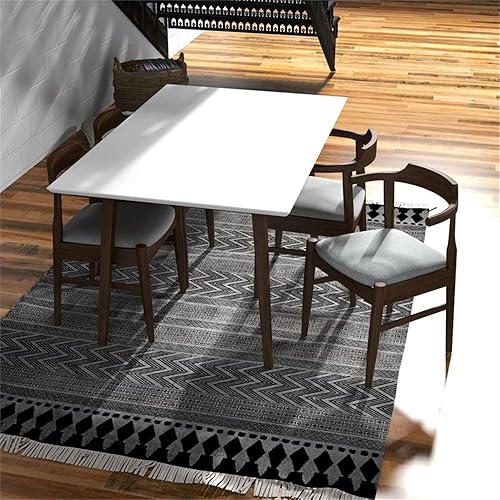 Miniatura 8 de Allora Mesa de comedor rectangular de madera moderna de mediados de siglo para cocina, comedor en nogal y blanco de 47 pulgadas