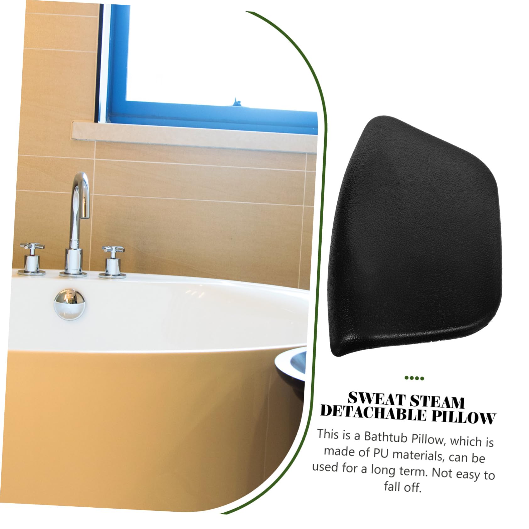 FOMIYES 3 Pièces Oreillers Moelleux Oreiller de Bain Coussin Relaxant Coussin Relaxation Appui-tête d'oreiller de Oreiller de Repose-tête de Unité Centrale Black