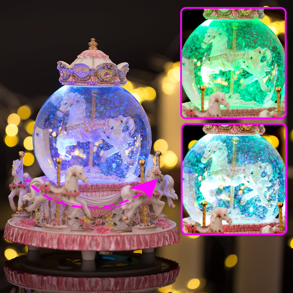 Boîte à musique carrousel adulte cadeaux personnalisés pour femmes meilleure amie anniversaire Noël cadeau d'anniversaire pour femme décoration cool cadeau amusant pour femme elle bon ami fête des