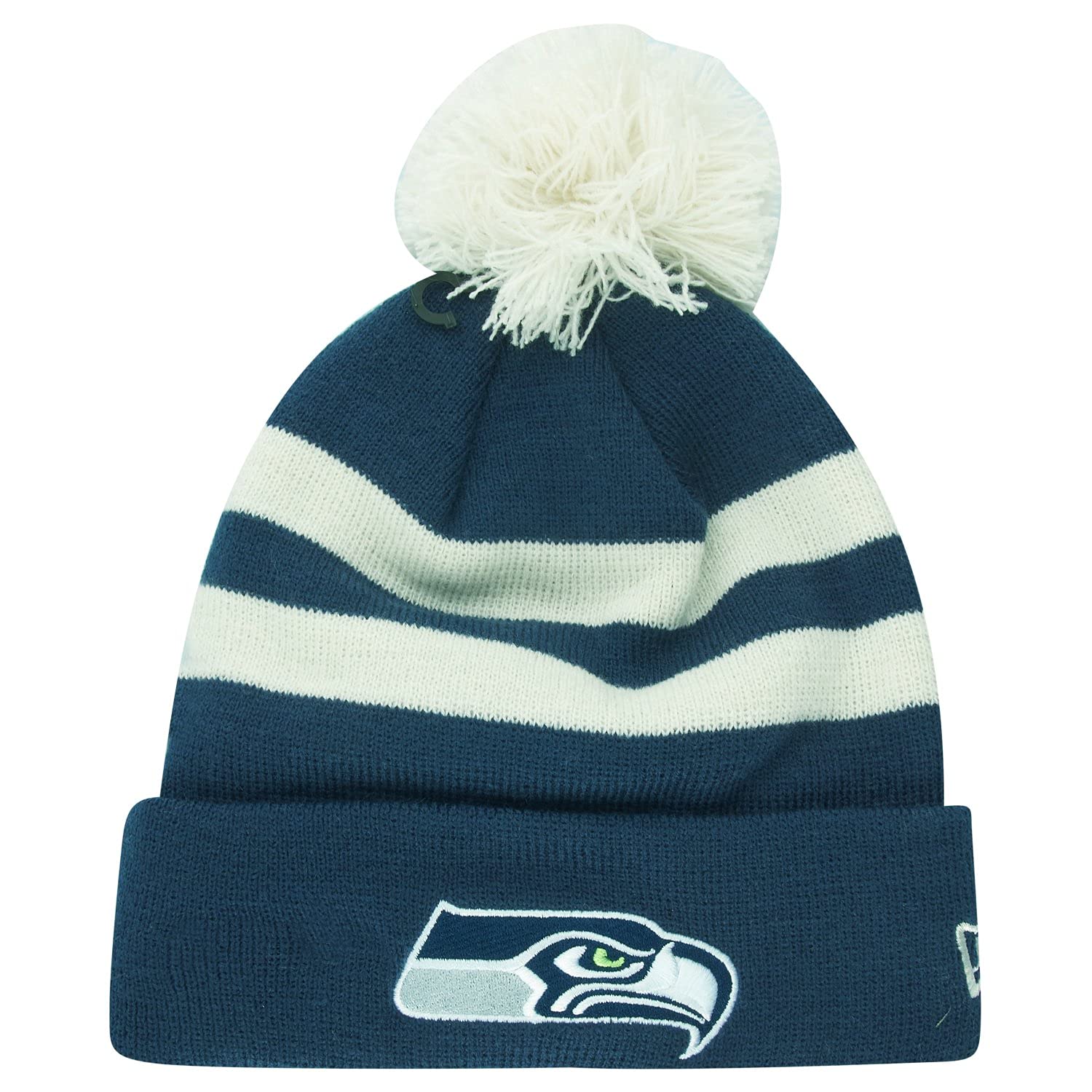 New Era Unisex Seattle Seahawks Knit Winter Beanie - Ivory - One Size