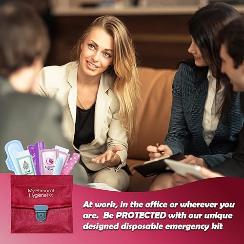 Miniatura 10 de Kit menstrual estilo rosa claro, paquete de 10 unidades  Comodidad sobre la marcha  Paquete de kit de período para viajes, preadolescentes y