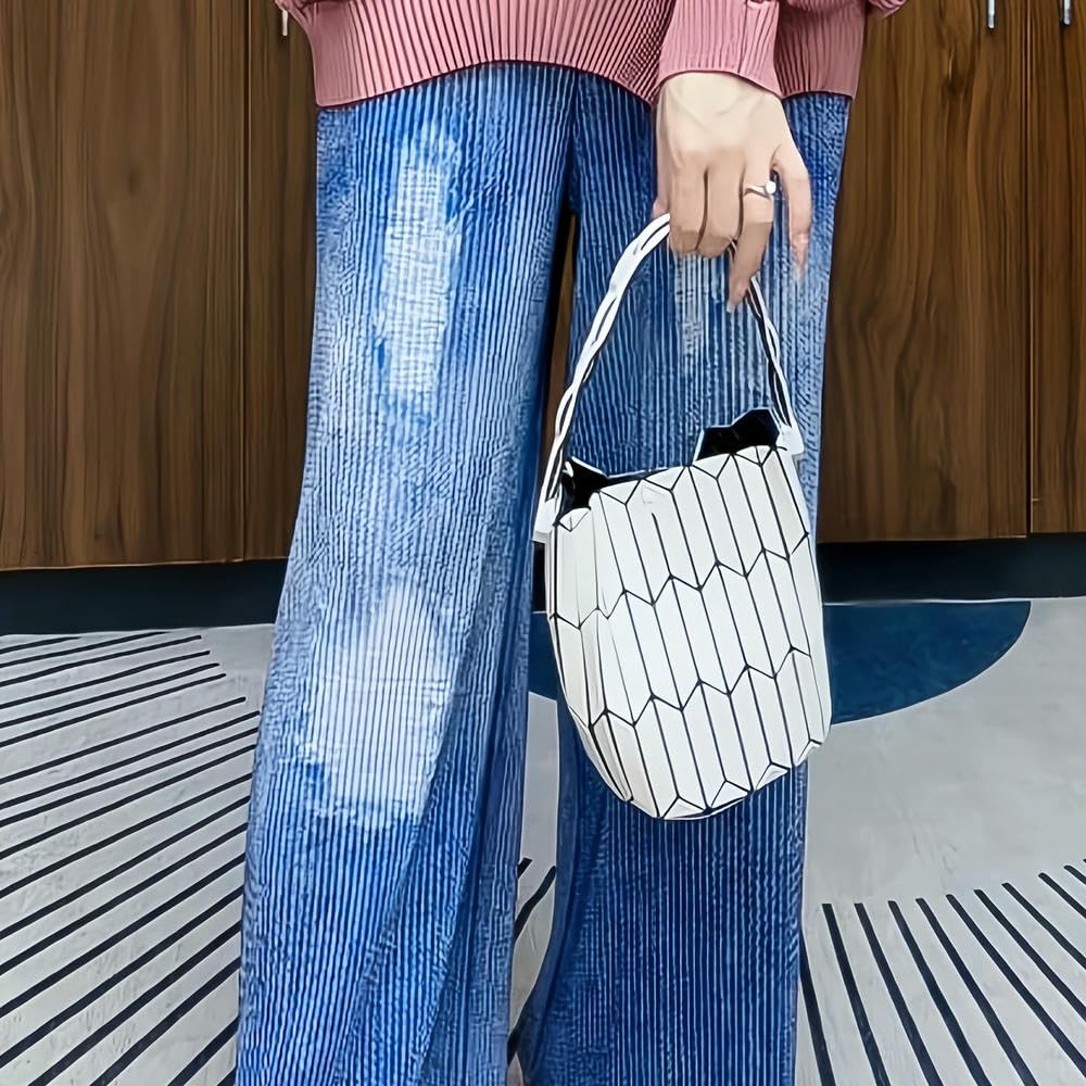 Pantalon droit ample pour un look urbain et décontracté en denim vintage SLJYM