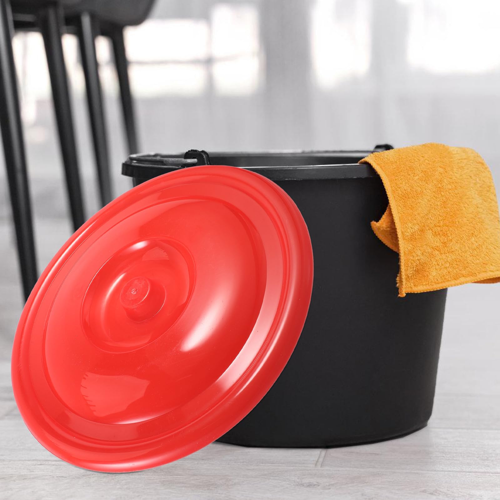 Tapa Contenedores Accesorio en Adecuado Instalar para Fácil de Cubo de Plástico Rojo de 33,5cm, Ligera Basura Hogares y Edificios