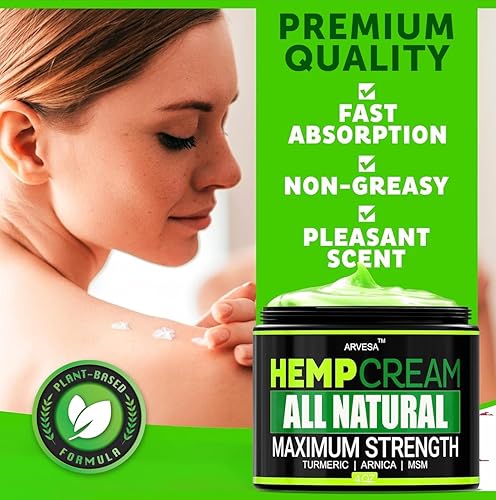Miniatura 2 de Natural Hemp Cream - Gel de máxima fuerza para calmar las molestias - Crema de cáñamo con árnica, MSM, glucosamina, mentol, aloe, cúrcuma, boswellia