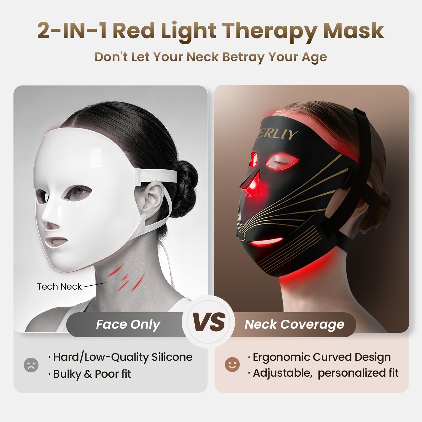 Maschera di terapia della luce rossa per il viso, 4 modalità 850nm vicino