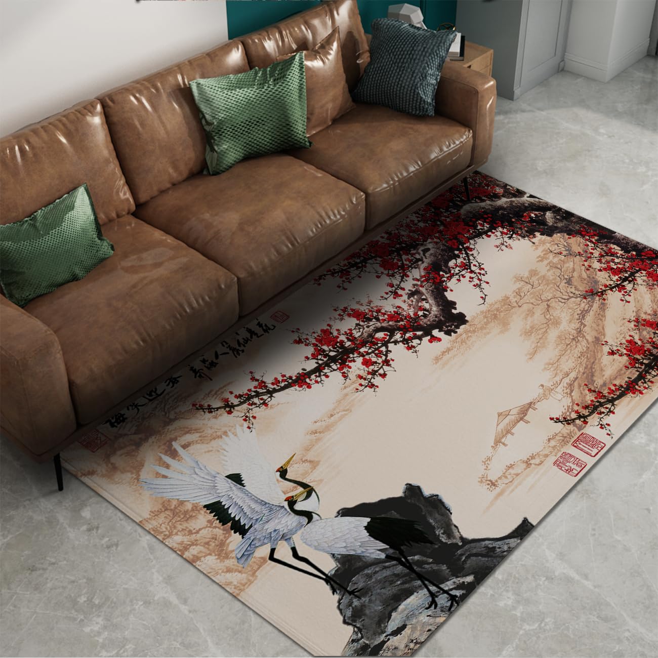Tapis de chambre style chinois 120x180cm antidérapant pour sécuriser vos sols lisses