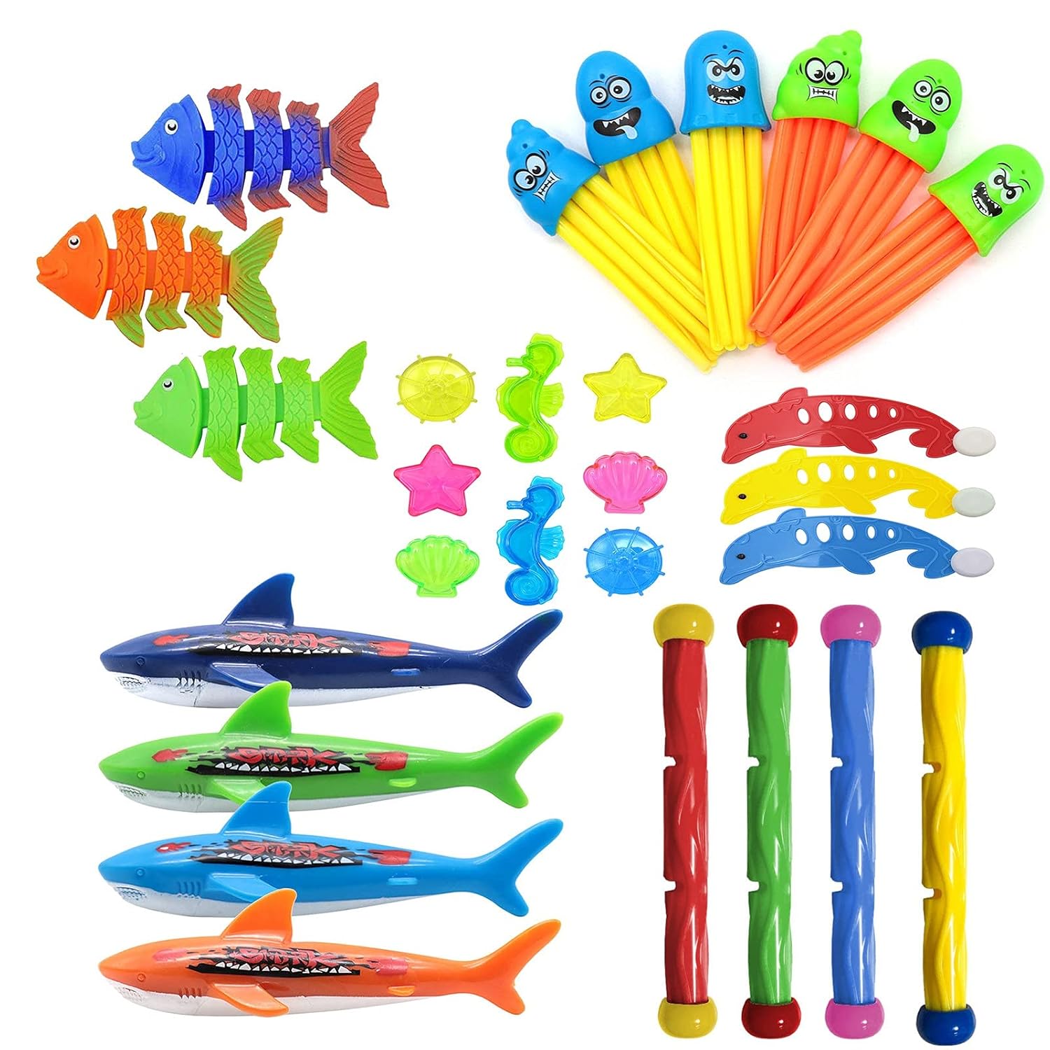 Summer Swimming Dive Toy Sets, Underwater Swim Pool Diving Toys