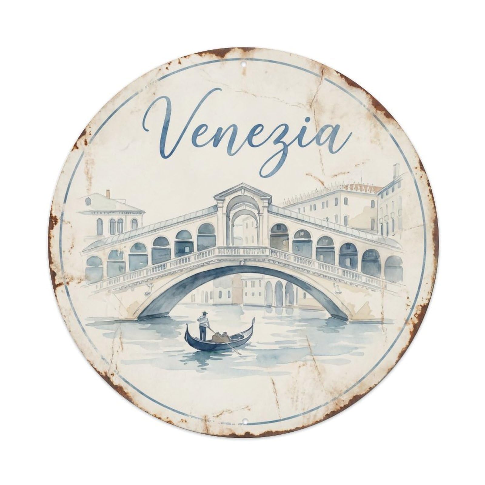 Vintage Travel Venetian Architecture Wanderlust Metal Tin Sign Plaque