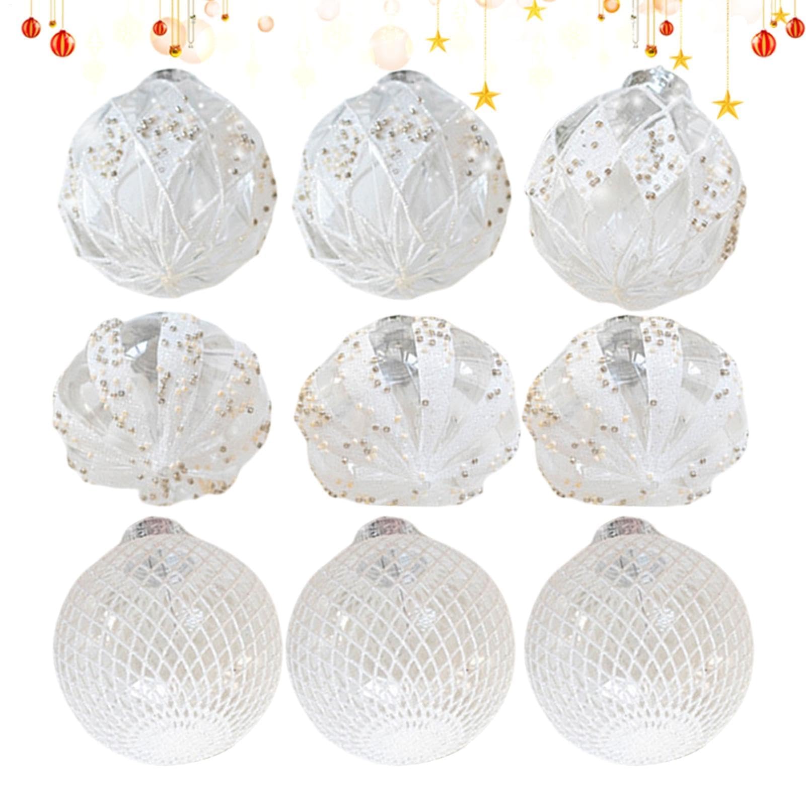 Adornos de Navidad brillantes de 8 cm con bola transparente, para bodas, árboles de Navidad y decoración de fiestas, y decoración navideña brillante