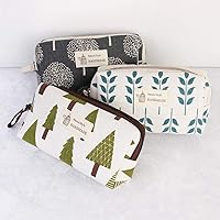 Vista 3 de RIAH FASHION Bolsa portátil de viaje para maquillaje cosmético, organizador de artículos de tocador, bolso de pulsera, floral, a cuadros, corcho