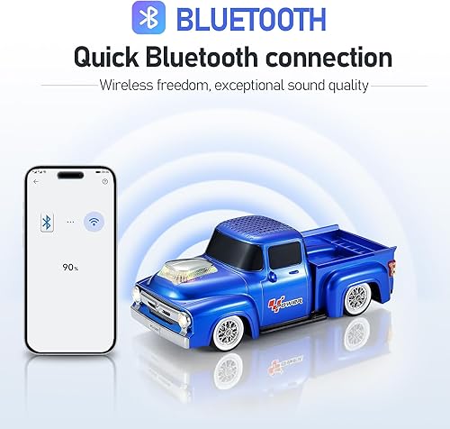 Miniatura 2 de Altavoz Bluetooth retro para auto, altavoces Bluetooth portátiles con radio FM, emparejamiento estéreo TWS, luces LED de fiesta, reproducción