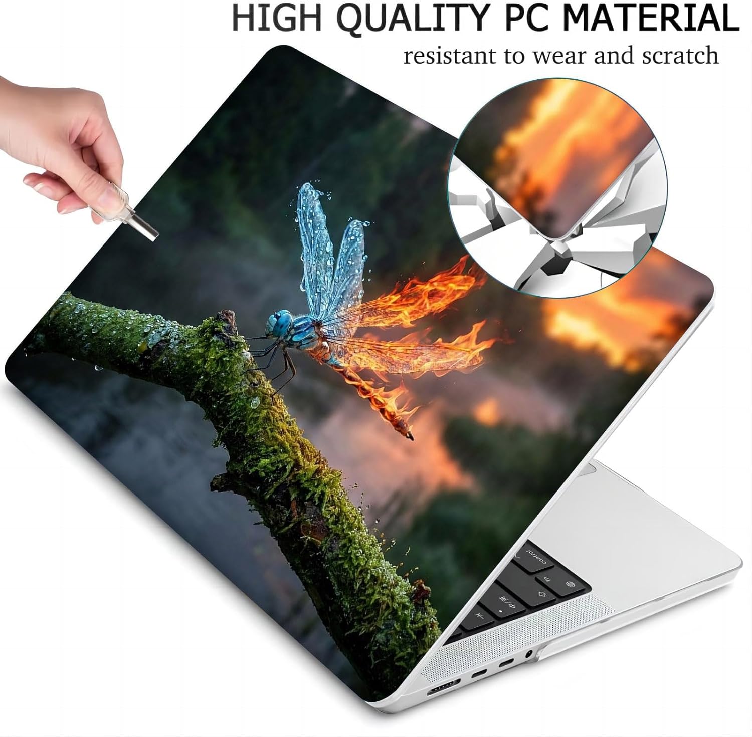 Compatible with MacBook Neo 13-inch, Hard Shell Case with Keyboard Cover and Screen Protector (A3404 A18 Pro chip, 2026 Release) - Dragonflies MC22460