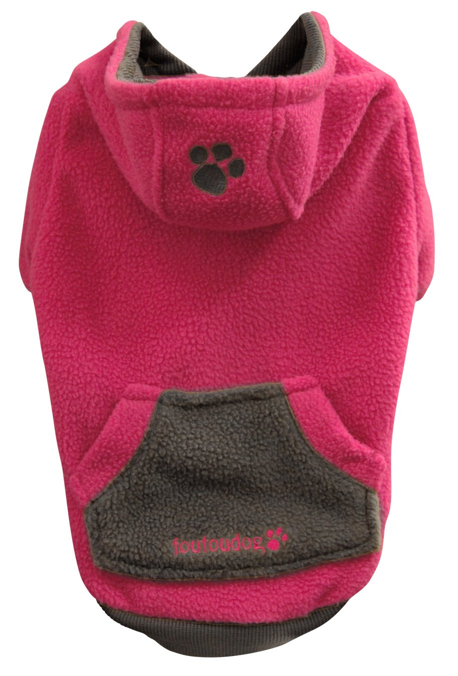 FouFou Dog Fou-lar Fleece Hoodie for Dogs, Fuchsia, X-Small