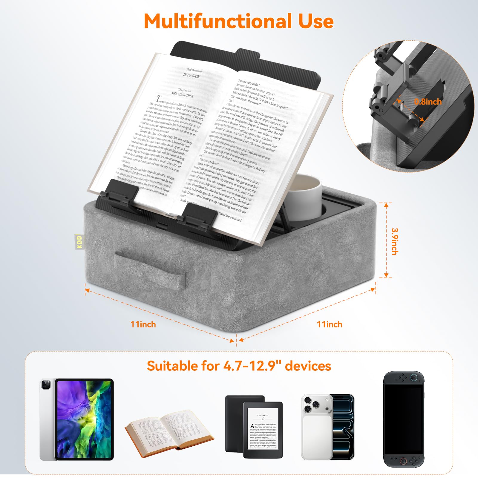 KDD Cuscino Porta-tablet 5 in 1 Pieghevole