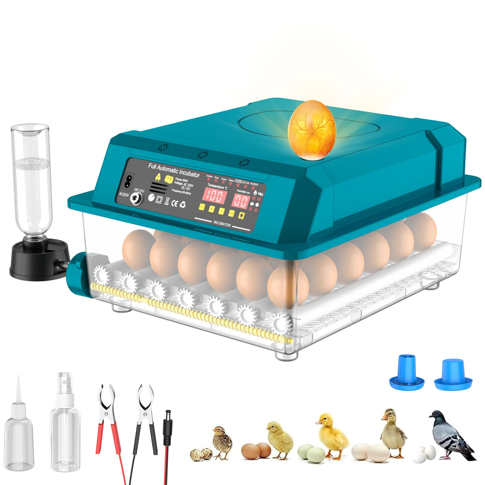 36 Oeufs Couveuse Oeuf Automatique, Incubateur Oeuf Automatique, Retournement Automatique, ContrôLe De L'Humidité, 5 Modes D'Incubation, SystèMe D'Alarme, Pour Poulet Canard Oie Caille Oeufs (A)