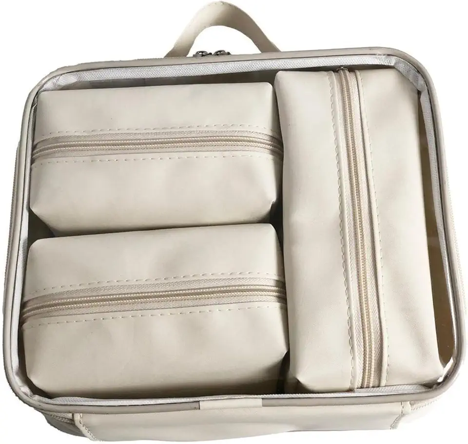 Maleta Necessaire Organizadora Viagem Multiuso Estiololsa Unissex Acessórios Maquiagem Esmalte - bubag (Bege)