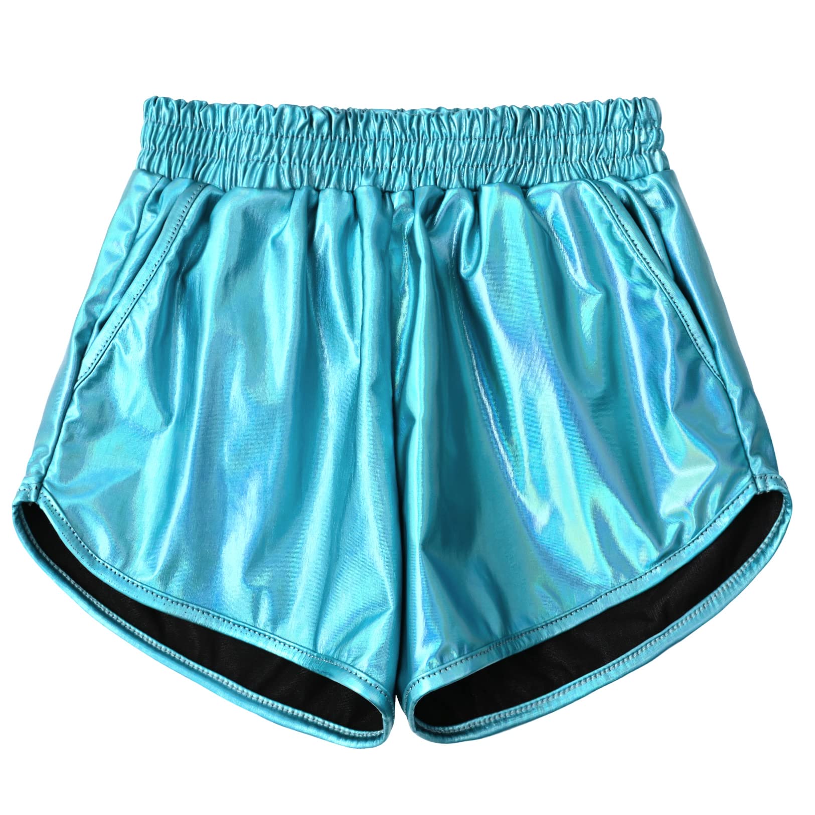Mirawise Girls Metallic Shorts Shiny Hot Pants Sparkly Dance Outfits Short Pants