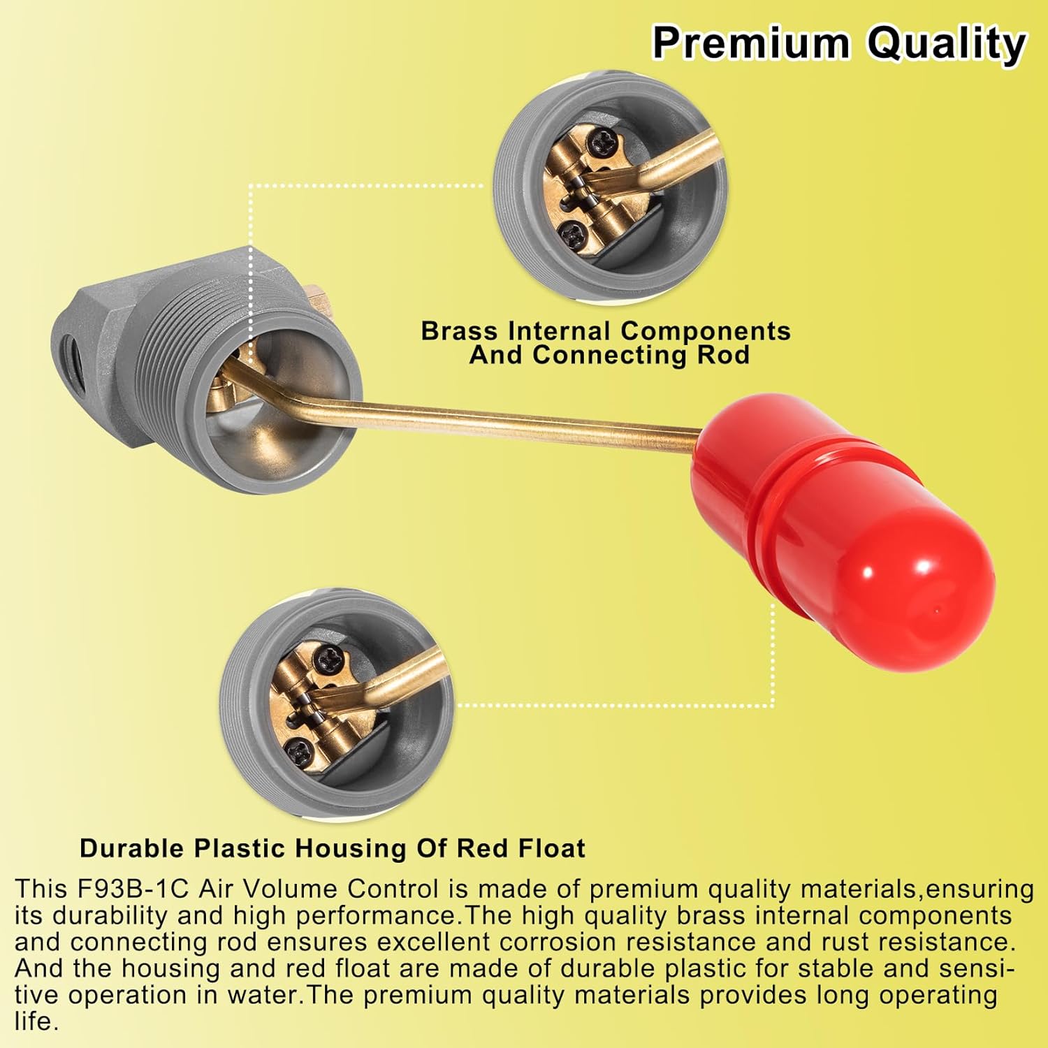 Replacement for F93B-1C Air Volume Controls for Deep Wells, Water Tank System 1-1/4 in MNPT, 1/4 in PTF SAE,Model 148113
