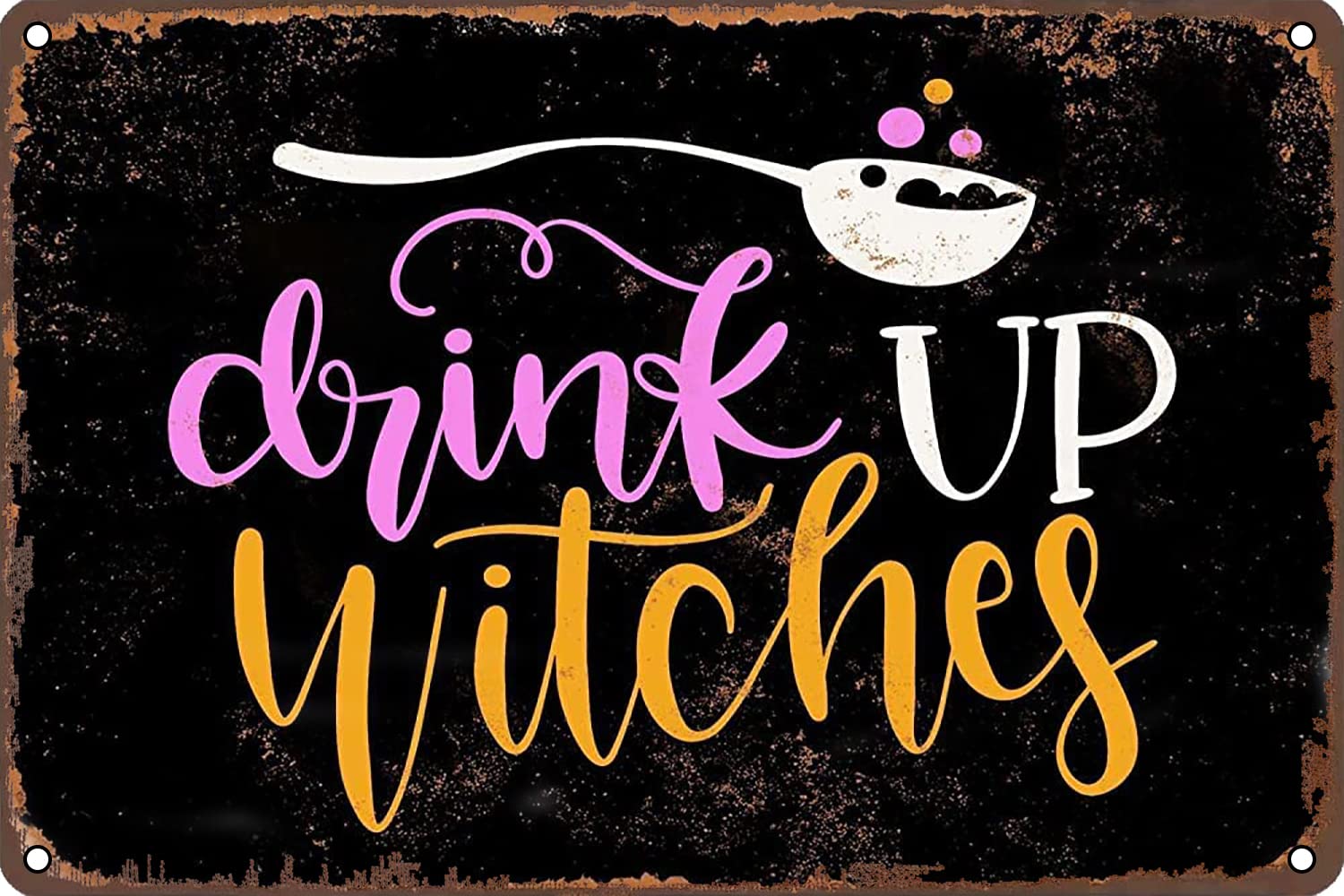 Kwqdozf As Pic Drink Up Witches Vintage Metal Tin Sign Art Plaque Wall Decor Look Funny Gi