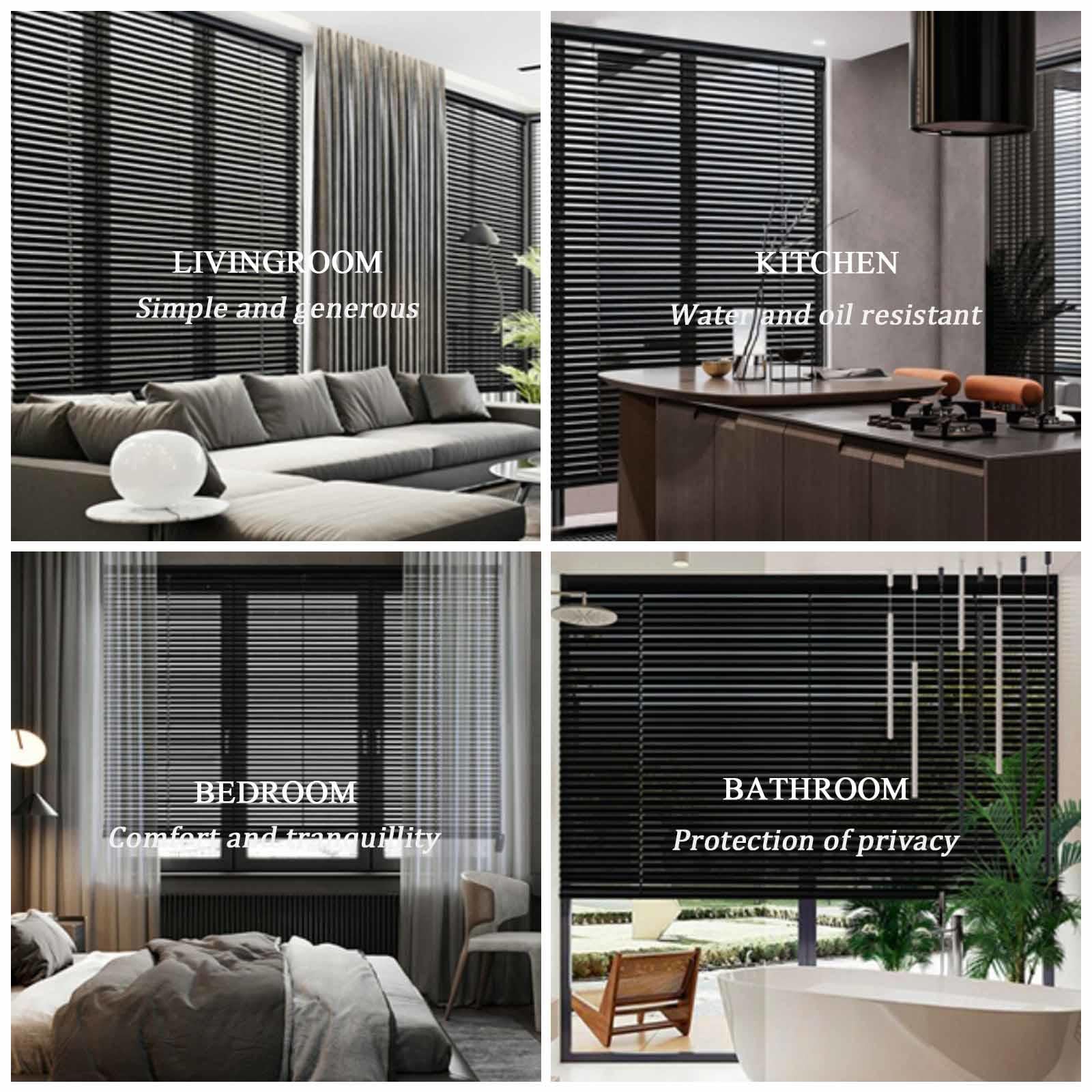 Amazon｜黒いアルミニウム ブラインド、50/60/70/80/90/100/120/150cm