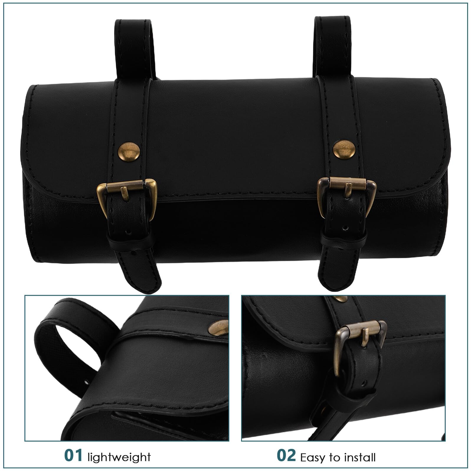 OUNONA Sacoche de Moto Vintage Pochette de Rangement Rétro pour Guidon Sacoche de Selle pour Moto Cruiser et Scooter Électrique et Trousse à Outils