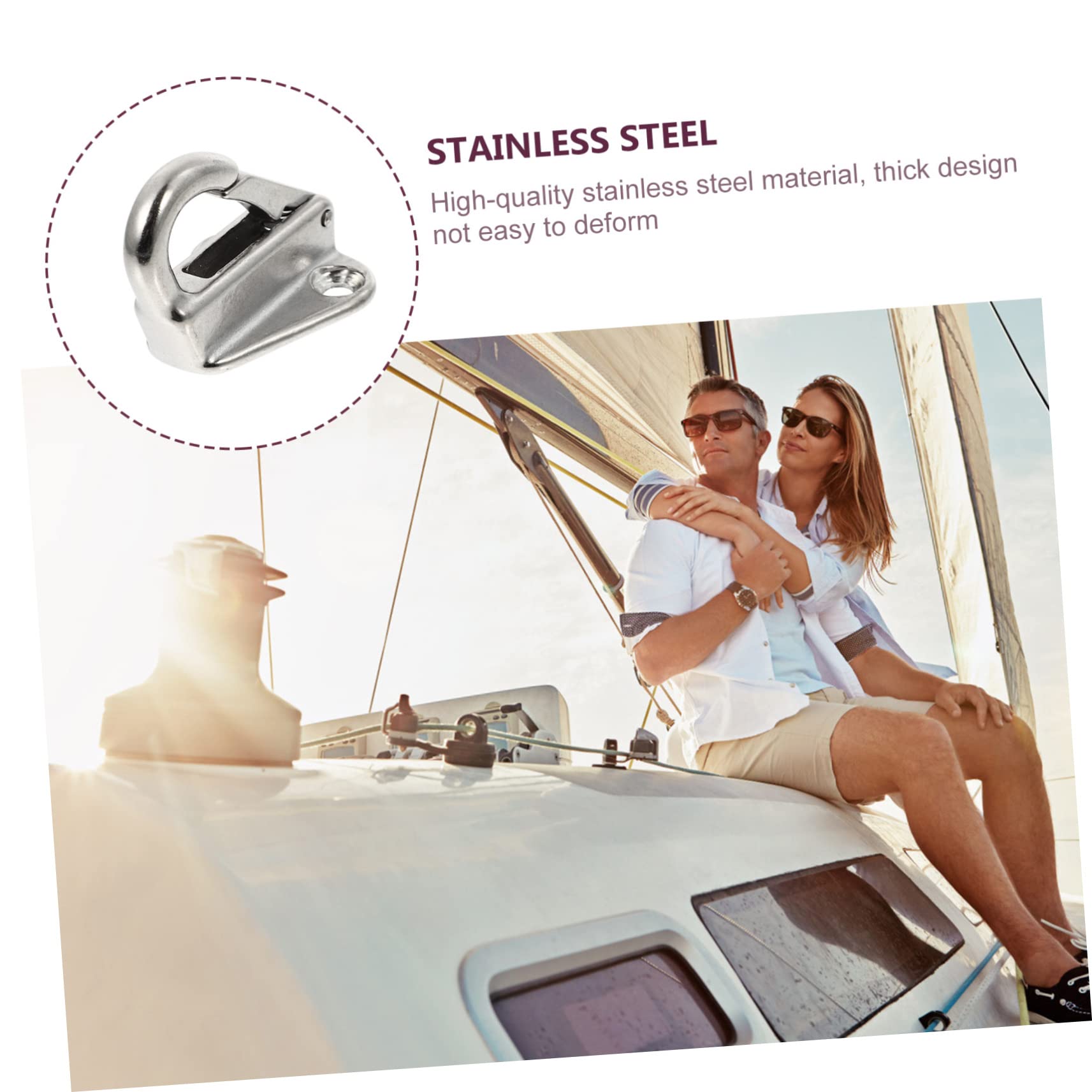 GAROZATION 8sets Small Boat Hook Marine Grade Stainless Steel Yacht Accessory for Boating Equipment 4pcs*8