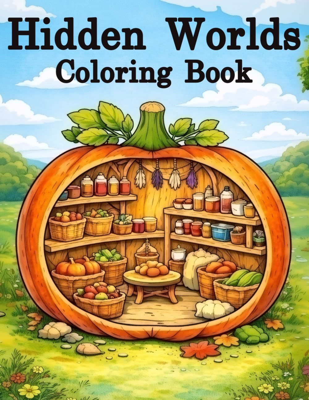Hidden Worlds Coloring Book: Cozy Cutaway Illustrations of Tiny Rooms Inside Everyday Objects