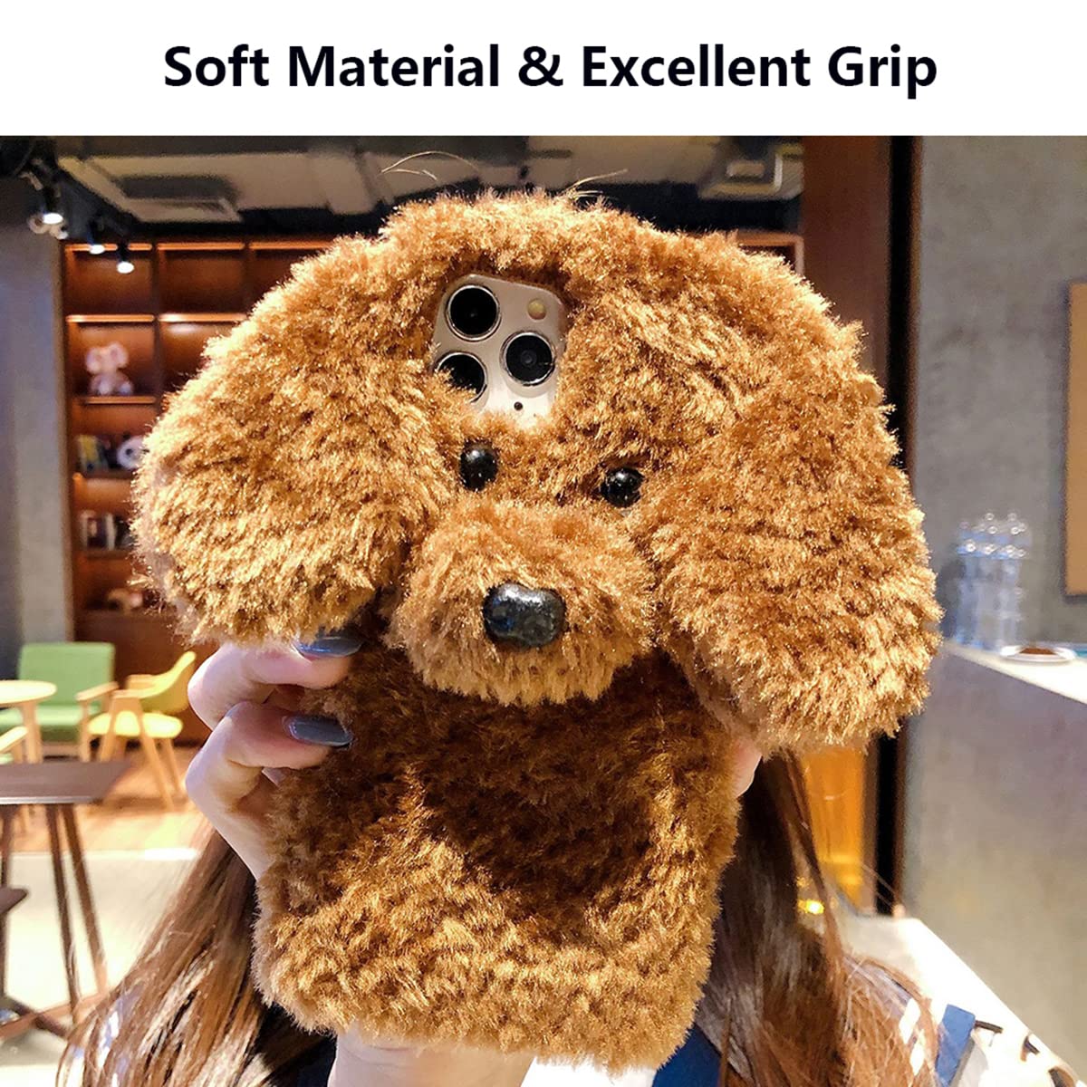 Custodia Morbida Per Telefono 3D Cute Plush Doll Per IPhone 16 Pro Max Custodie 15 14 Plus 13 12 11 Winter Funny Fluffy Cover In Silicone Antiurto - Foto 8