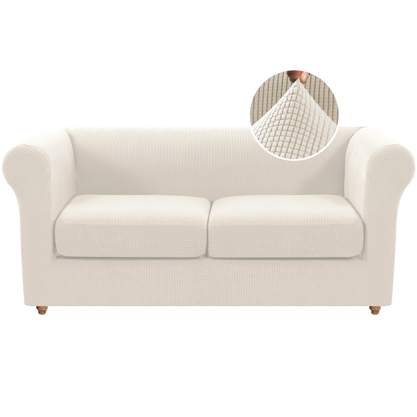 Photo 1 of H.VERSAILTEX Loveseat Slipcover (Medium, Ivory)