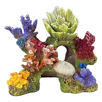 Danmu 1Pc of Polyresin Coral Ornaments, Aquarium Coral Decor for Fish Tank Aquarium Decoration 6 3/5