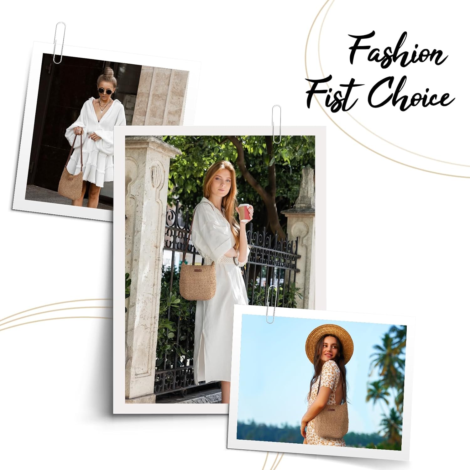 LEVOTIER Woven Straw Crossbody Bags for Women - Handmade Casual Beach Purse - Image 6