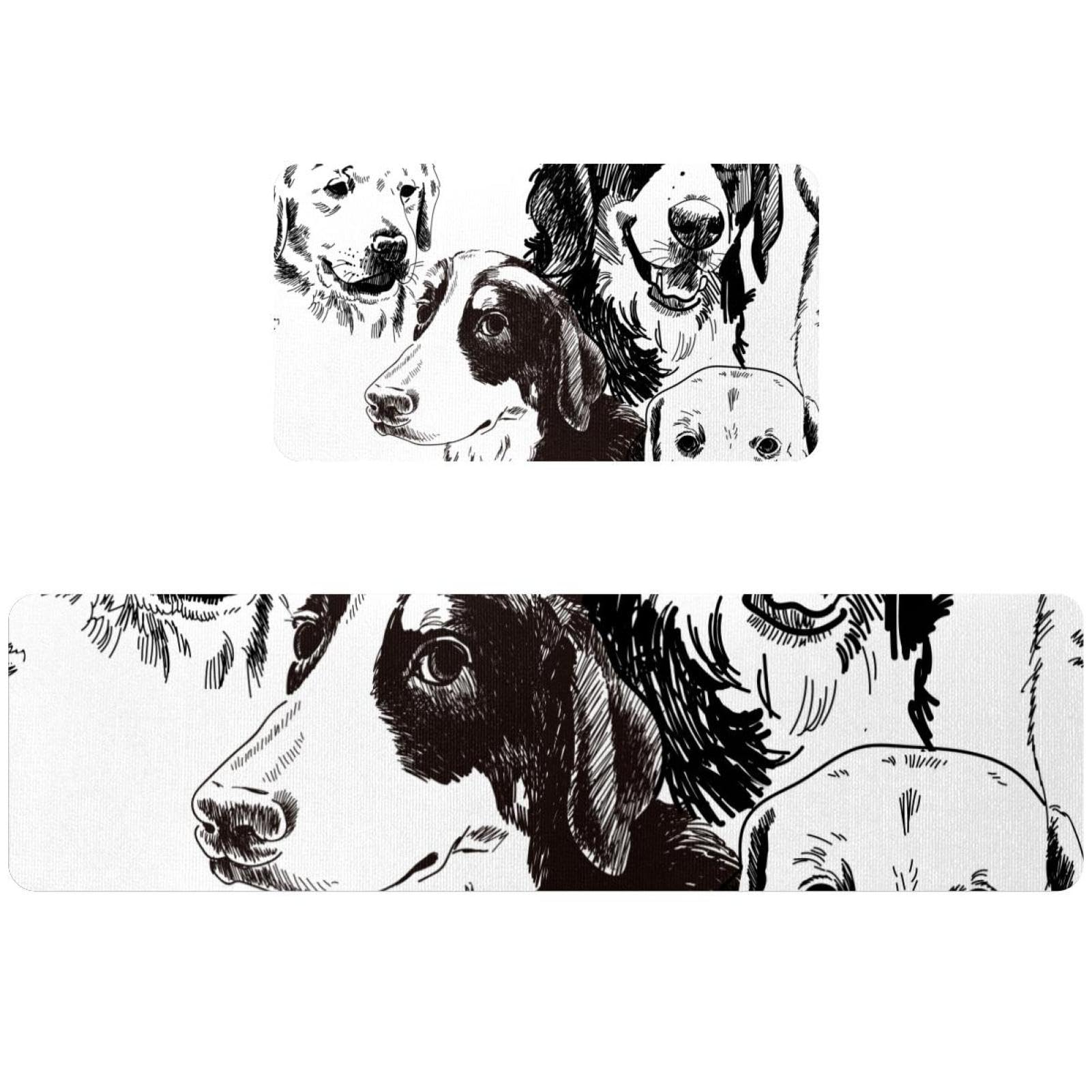 Alfombra de cocina antideslizante Zinenhund, pack de 2 alfombrillas lavables contra resbalones