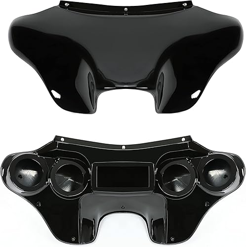 Miniatura 4 de HECASA Carenado de murciélago delantero compatible con Harley Davidson Heritage Softail Fat Boy Deluxe 1986-2015 con parabrisas transparente,