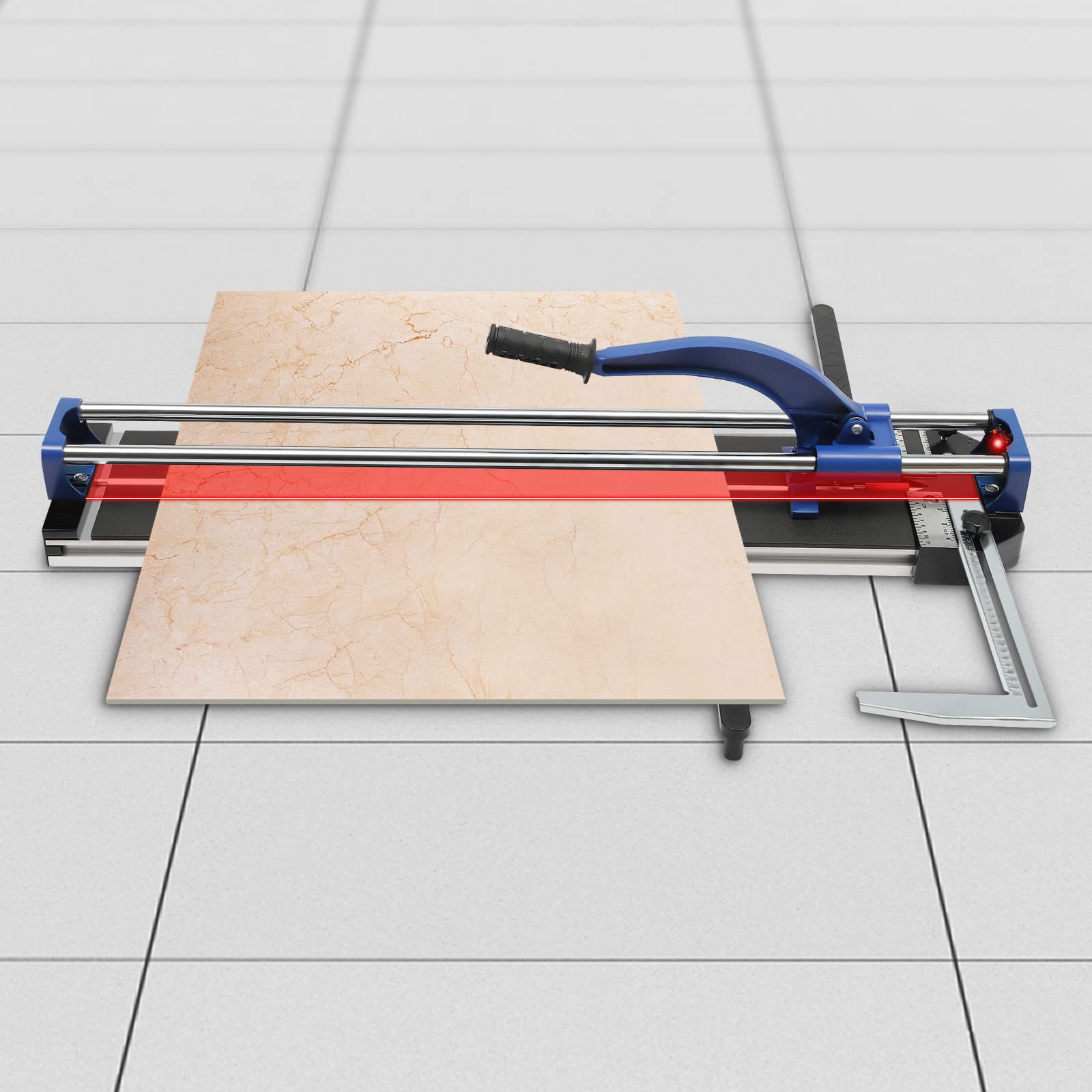 80 cm manual de cortador de azulejos herramientas, rieles dobles y soporte, manual 3/5 con posicionamiento por infrarrojos de precisión