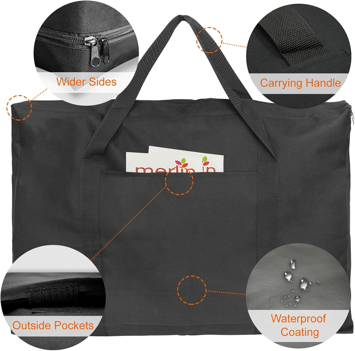 Cupohus 19" x 25" Lightweight Art Portfolio Bag (Edition 2.0) with Outer Pockets and Handle, Student Carry Transport Storage Bag for 18" x 24" Artworks - Image 5