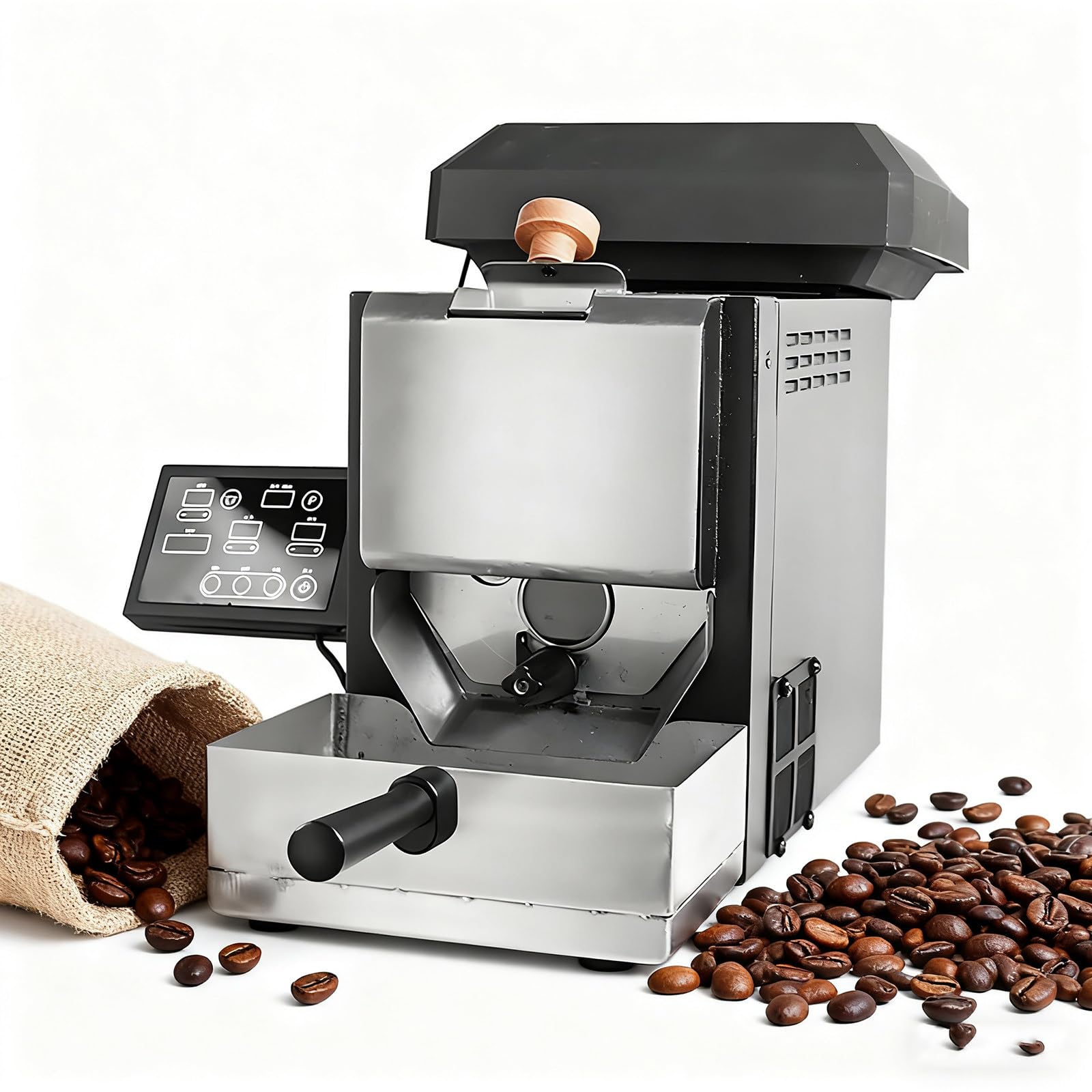Gesaides Multicolor Electric Coffee Bean Roaster Stainless Steel Drum Roaster For Home Commercial Use 300G Capacity With Adjustable Temperature For Roasting Coffee Beans Nuts