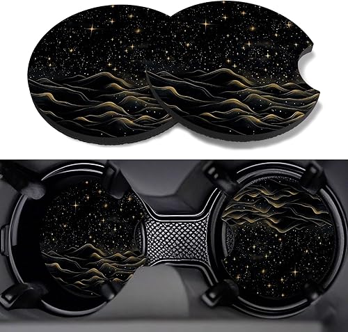 Miniatura 40 de Posavasos para automóvil, paquete de 2 posavasos para automóvil, 2.75 pulgadas, antideslizantes y absorbentes, para portavasos de automóvil,