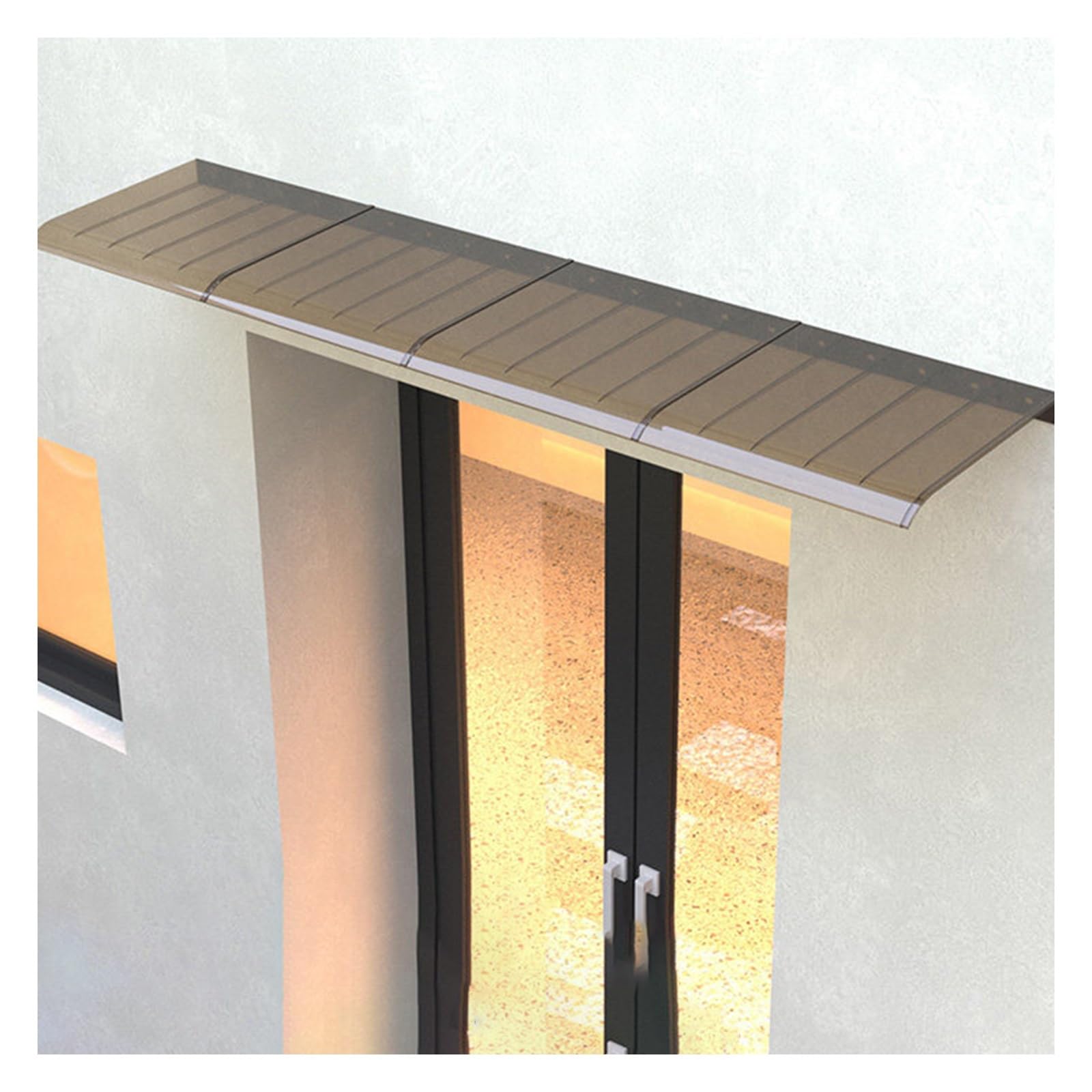 Zhengqian One Color Front Door Canopy Outdoor Awning,Uv Rain Snow Protection Patio Awning Canopy,Polycarbonate Cover Thick 3.5 Mm,Soundproofing,For Porch Patio Rain Snow Shelter Cover(W35*L50cm/W13.7*L19.6in)