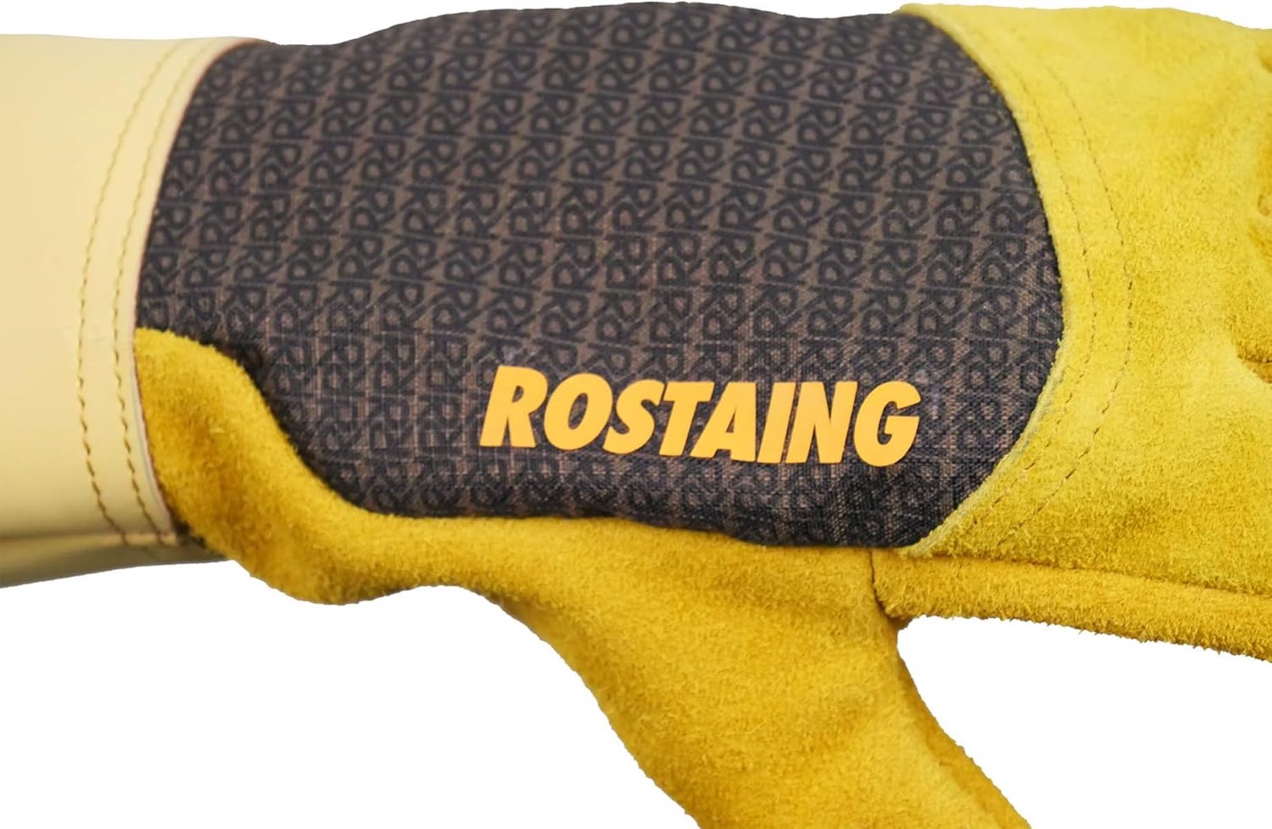 ROSTAING Gants RONCIER - Paire de Gants de Jardinage - Protection Cuir - Gants de Jardinage pour les Épines et Ronces et Gants de Travail, Beige